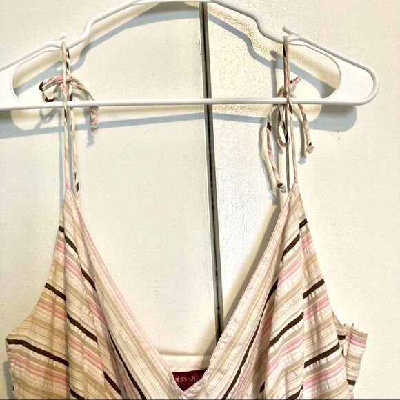 GUESS Diagonal Stripe Strappy Midi Summer Dress Womens Medium - Picture 15 of 16
